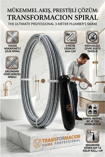 Profesyonel Gider Açıcı Spiral Çelik 3 Metre 723030