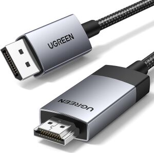4K@60Hz Displayport HDMI Kablosu Tek Yönlü Dp 1.2 - HDMI 2.0 Kablosu Hdr Aktif Alüminyum Örgülü Dp'den Hdmı'ya Dönüştürücü Çoklu Ekran Için Monitör, Projektör,, (1m) ile Uyumlu