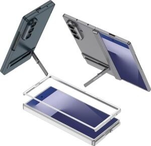 Senon Galaxy Z Fold 7 Kılıf Zore Kıpta Standlı Kapak (Siyah)