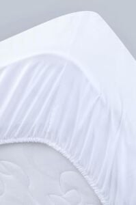 Yumoş Pamuklu Fitted Alez, Sıvı Geçirmez, Hava Geçirir, Lastikli, Anti Alerjik, Beyaz