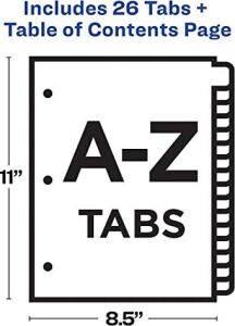 3 Halka Bağlayıcı Için A-Z Tab Bölücüler, Özelleştirilebilir Içindekiler, Çok Renkli Sekmeler, 3 Takım (44225)