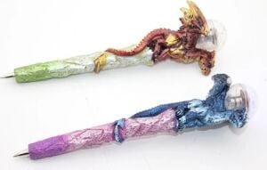 Dragonlu Polyester Işıklı Tükenmez Kalem