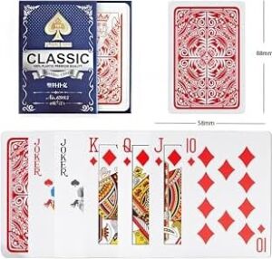 Pvc Plastik Kırmızı Su Geçirmez Poker Iskambil Oyun Kağıdı RD63KR