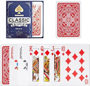 Pvc Plastik Kırmızı Su Geçirmez Poker Iskambil Oyun Kağıdı RD63KR