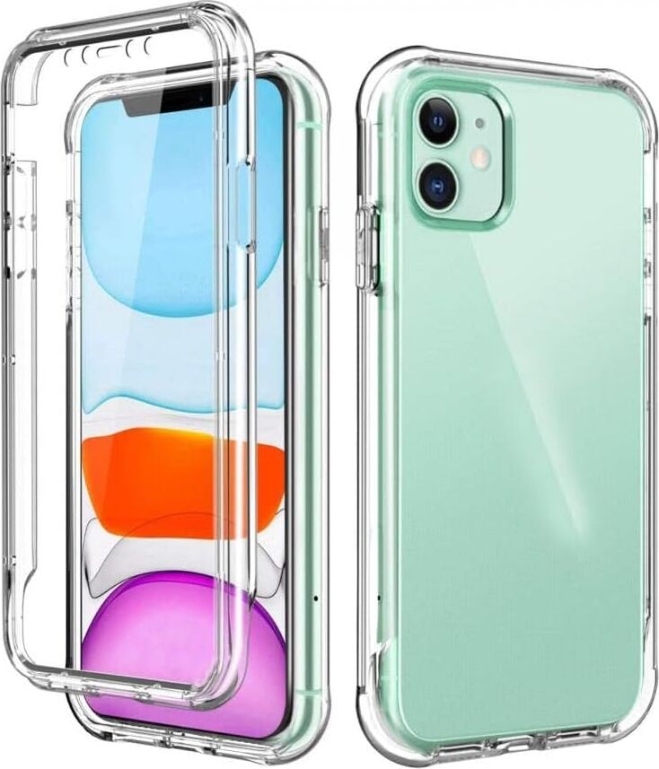 360 Tam Koruma Silikon Kılıf IPhone 11 Ile Uyumlu Kılıf Scratch Resistant, 360 Ön Arka Dust-Prof Tam Koruma IPhone 11 Ile Uyumlu Silikon Kılıf, Şeffaf