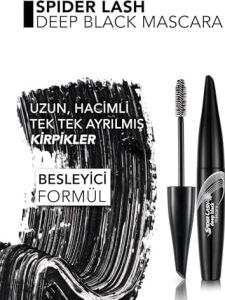 Spider Lash Zeytinyağı Içeren Besleyici Etkili Yoğun Siyah Maskara - 001 Deep Black