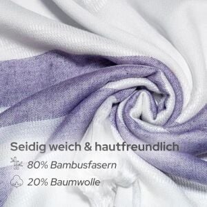 Lila 2'li - 90 x 180 cm - Ince & Transparan - Kadınlar Için Ipeksi Yumuşak Peştamal - Bambu & Pamuk Karışımı - Dokuma Şeritleri Solmaz ve Uzun Ömürlü - Dekoratif Hediyelik Peştamal