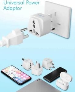 Amerikan, Ingiltere, Dubai, Hong Kong, Irlanda, Kıbrıs Seyahat Fişi Adaptörü Tip G Plug Adapter Üniversal 3 Pinli Ingiliz Fiş Tersi 1 Adet ES5150