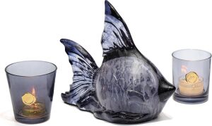 Dekoratif Ocean Art Siyah Balık Heykeli (23 Cm)