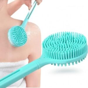 Çift Taraflı Silikon Uzun Saplı Banyo Fırçası