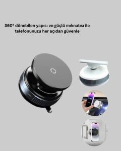 Araç Içi Telefon Tutucu Güçlü Manyetik Vakumlu Model