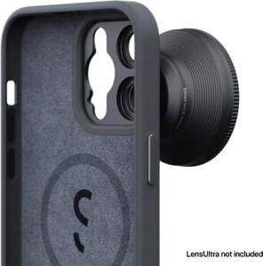 | Entegre Lens Yuvalı Kamera Kılıfı Apple iPhone 14 Pro Için | Lensultra ile Uyumlu | Alüminyum Lens Yuvası | Vegan Deri | Antrasit