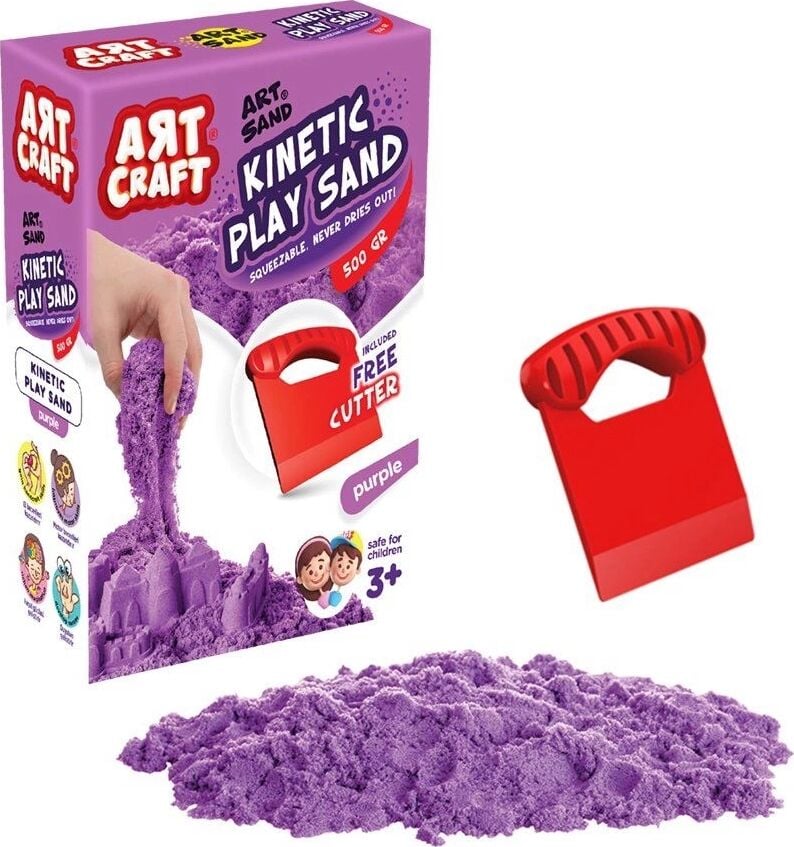03689 , Aksesuarlı Mor Kinetik Oyun Kumu 500 gr