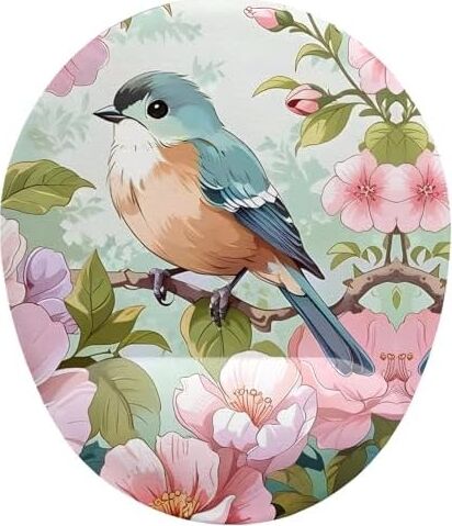 Kuş ve Çiçek Desenli Mouse Pad
