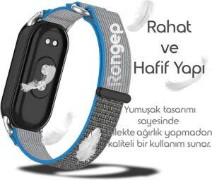 Xiaomi ile Uyumlu Mi Band 10/9/8 Için Hook Loop Kumaş Kordon Terletmeyen Nefes Alan Hafif Yapılı Cildi Tahriş Etmeyen Cırt Cırt Tasarımlı Yumuşak ve Rahat Mi Band 10 Kordonu