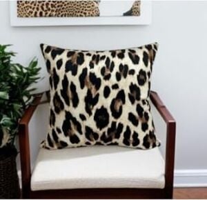 Leopar Desen Çift Taraflı Dijital Baskılı Dekoratif Kırlent Kılıfı 45X45