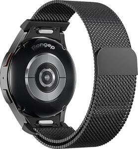 One Click 20MM Metal Hasır Kordon  ile Uyumlu Galaxy Watch Fe/7/6/5/4 Serisi Için Manyetik Tasarım Kayış (40MM/44MM) Watch 6/4 Classic (47/43/42MM) ve Watch 5 Pro 45MM Uyumlu