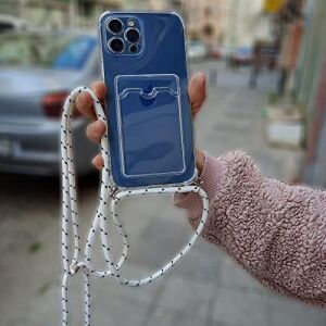 Xiaomi Redmi Note 12 4g ile Uyumlu Ipli Boyun Askılı Silikon Kılıf Şeffaf Renk Kartlıklı Dulcet Epiphany Kılıf