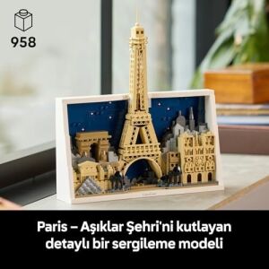 Architecture Paris – Aşıklar Şehri 21064 – Yetişkinler Için Eyfel Kulesi, Notre Dame, Zafer Takı ve Louvre Müzesi Mimari Simgelerini Içeren Dekoratif Model Yapım Seti, Hediye Fikri (958 Parça)