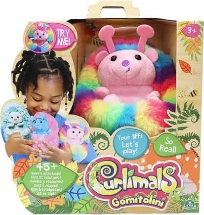 Curlimals - Bugs Sevimli Böcek Peluş Oyuncak - Şık Detaylar ve Tasarımlar - Burun Okşama, Gıdıklama ve Dokunma Üzerine 45 Ses ve Tepki, Çok Yumuşak Kürk