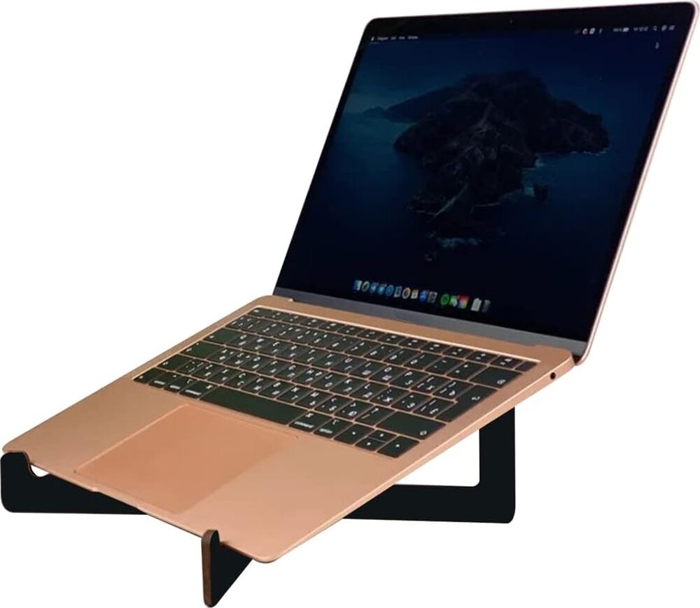 Bk Taşınabilir Siyah Ahşap Notebook Laptop Standı