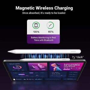 iPad Için Kalem Manyetik Kablosuz Şarj 2. Nesil Eğim Hassasiyeti Palm Reddetme Güç Ekranlı Kalem iPad Pro 11 Inç 4/3/2/1, iPad Pro 12,9 Inç 6/5/4/3, iPad Air 4/5, iPad Mini Için