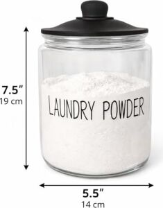 3,8 L Cam Deterjanlık Kavanoz – Amber Renk, Kapaklı “laundry Powder” Saklama Kabı, Çamaşır Deterjan Kapsülü ve Pod Düzenleyici