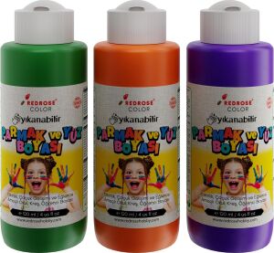 Yeşil-Mor-Turuncu Parmak Boyası 3'lü Set 3X120ML