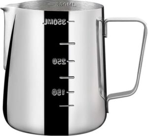 Paslanmaz Çelik Sütlük - Barista Süt Isıtıcı & Köpürtücü | Latte Art Pitcher | Küçük & Büyük Boy Seçenekli, Ocak Üstü Çelik Süt Potu (350 Ml)