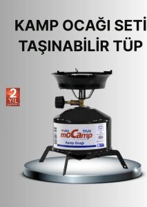 Kompakt Kamp Ocağı Seti Gaz Tüplü Ayarlanabilir Alevli 400G Hafif Tasarım