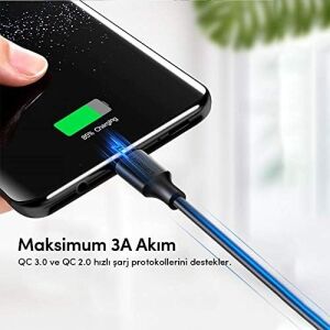 2.0 A Usb-A & Usb-C & Şarj ve Data Kablosu, 50 Santimetre, Siyah, 60115