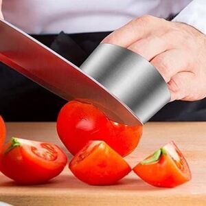 2li Metal Parmak Koruyucu Hızlı ve Güvenli Kesme Paslanmaz Çelik, Parmak Koruyucu Doğrama Güvenlik Aparatı (2 Adet) Silver