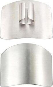 2li Metal Parmak Koruyucu Hızlı ve Güvenli Kesme Paslanmaz Çelik, Parmak Koruyucu Doğrama Güvenlik Aparatı (2 Adet) Silver