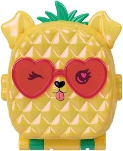 Polly Mini Bebek ve Aksesuarları ile Ananas Köpekçik Plajı Mini Oyun Seti, Mikro Bebek ve Evcil Hayvanlar Dahil 8 Aksesuar, JFV00