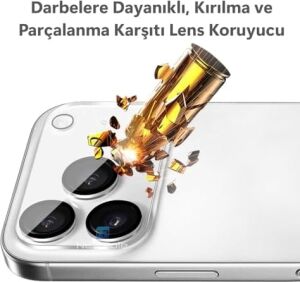 iPhone 17 Air Kamera Lens Koruyucu 9h Temperli Cam, Darbeye Dayanıklı, Çizilme Karşıtı Apple iPhone 17 Air ile Uyumlu