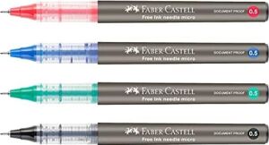 Free Ink Roller Kalem 0.5, Kırmızı, Silinmez Kalıcı Mürekkep, Iğne Uçlu, Akıcı Yazım, Mürekkep Göstergeli