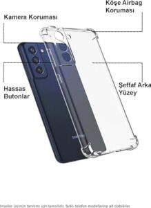 Galaxy A56 Kapak Kamera Korumalı Airbag Antishock Köşe Korumalı Şeffaf Silikon Kılıf