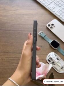 Süper Ince Mat Ultra Thin Silikon Kılıf Buzlu Siyah  Galaxy S24 Ultra ile Uyumlu