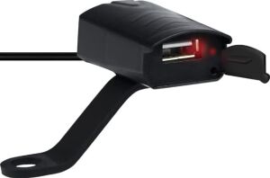 USB Çıkışlı Sigortalı Motosiklet Gidon USB Şarj Aleti, 2V Motosiklet Bisiklete Binme CD-3109 USB Koruma Tıpalı Motosiklet USB Şarj Cihazı Siyah