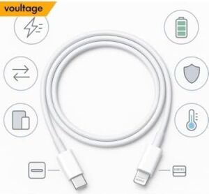20W Type-C To Lightning Hızlı Şarj ve Veri Kablosu - Beyaz (1 Metre) - Iphone 14, 13, 12, 11, Ipad Uyumlu Esnek ve Dayanıklı Şarj Kablosu