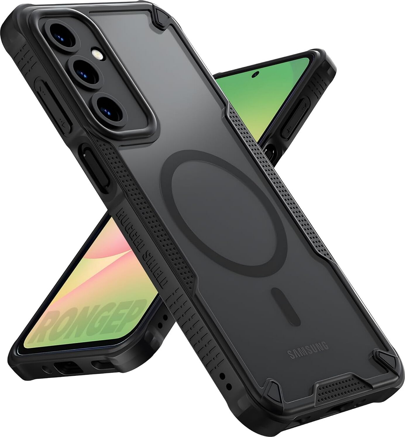 Galaxy A56 Için Kılıf Fusion-Rugged Manyetik  A56 Kılıfı Kamera Korumalı Arkası Mat ve Şeffaf Pc Koruyucu Tasarımlı Güçlü Manyetikli A56 Koruyucu Kılıf (Siyah)