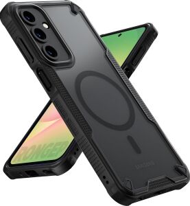 Galaxy A56 Için Kılıf Fusion-Rugged Manyetik  A56 Kılıfı Kamera Korumalı Arkası Mat ve Şeffaf Pc Koruyucu Tasarımlı Güçlü Manyetikli A56 Koruyucu Kılıf (Siyah)