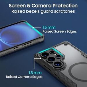 Galaxy A56 Için Kılıf Fusion-Rugged Manyetik  A56 Kılıfı Kamera Korumalı Arkası Mat ve Şeffaf Pc Koruyucu Tasarımlı Güçlü Manyetikli A56 Koruyucu Kılıf (Siyah)