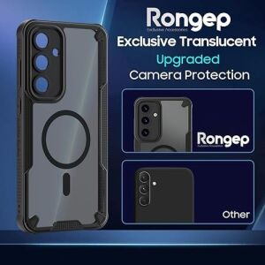 Galaxy A56 Için Kılıf Fusion-Rugged Manyetik  A56 Kılıfı Kamera Korumalı Arkası Mat ve Şeffaf Pc Koruyucu Tasarımlı Güçlü Manyetikli A56 Koruyucu Kılıf (Siyah)