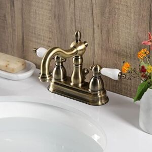Iki Kulplu Centerset Toilette Musluk Pirinç Vintage Finish