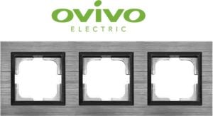Inox Üçlü Çerçeve Quantum - Priz ve Anahtar Için Uyumlu Çerçeve