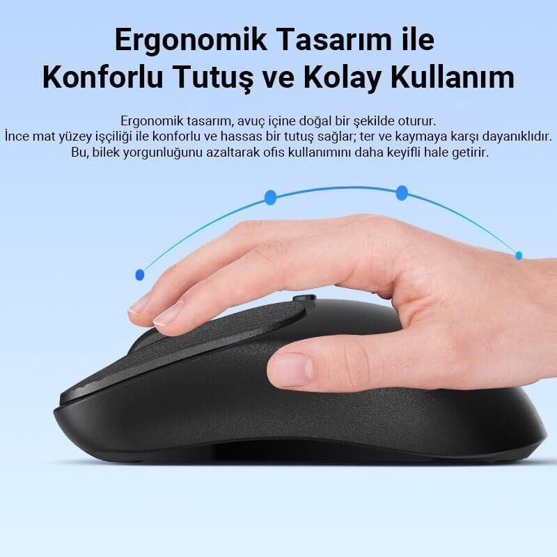 K17 Dual Mode Bluetooth ve 2.4ghz Destekli 1200DPI Kablosuz Optik Mouse