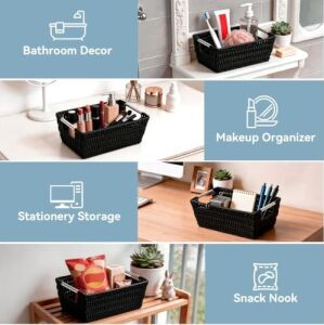 (Black) - Whitmor Rattique Small Shelf Tote, Black