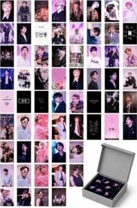Print Dore Bts Duvar Poster Seti - Kolaj Set - 60 Adet - Pembe Bts Poster Seti - 10CM*15CM - Kalın Kuşe Kağıt