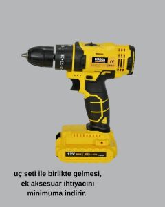 Ev ve Atölye Için 12V Akülü Matkap | Plastik Mandren ve Metal Şanzıman